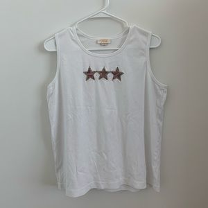 white tank top with american flag stars